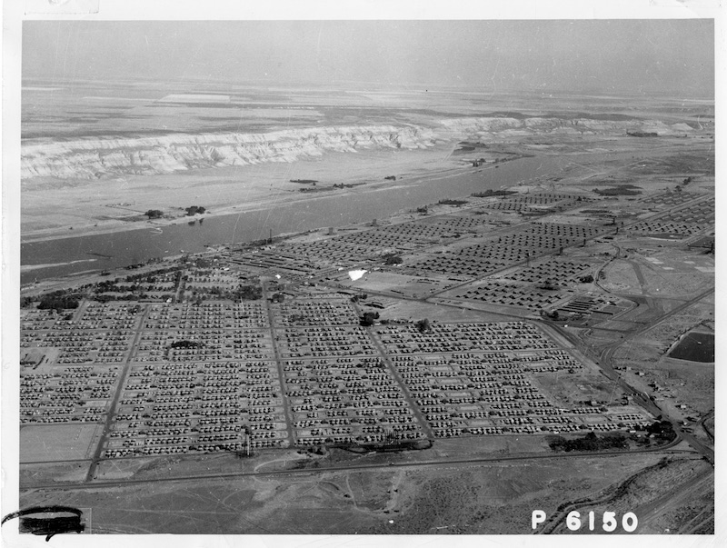  Aerial view of Hanford Construction Camp, ca. 1945. 