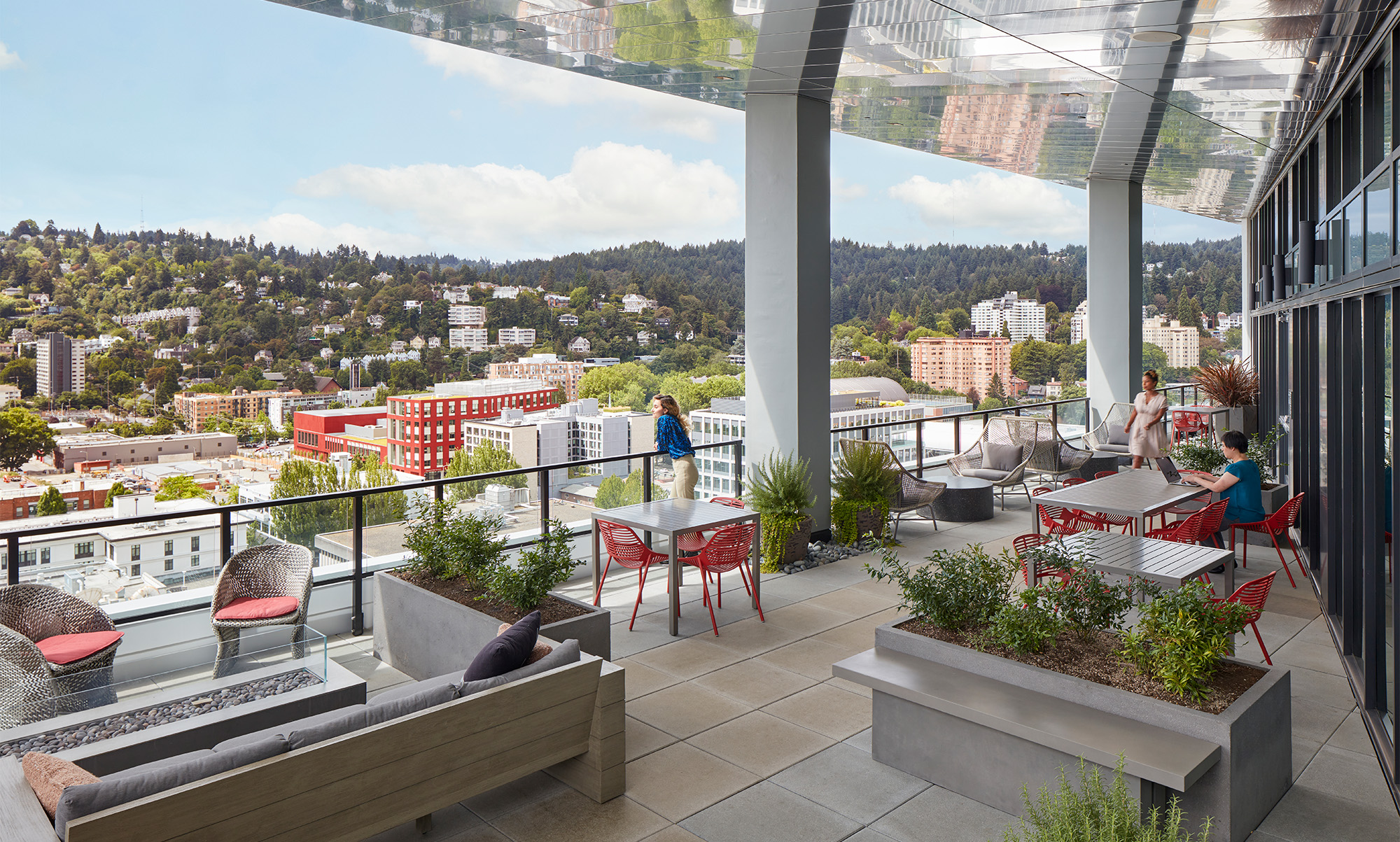 Rooftop multifamily residential complex in Portland, Oregon