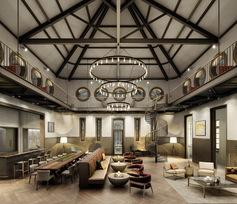 Interior carriage house building