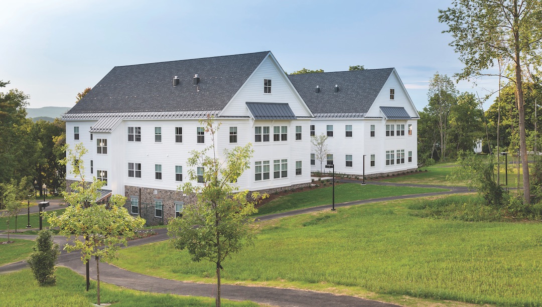 The sophisticated rural vernacular of the 62-bed Ridgeline Residence Hall 