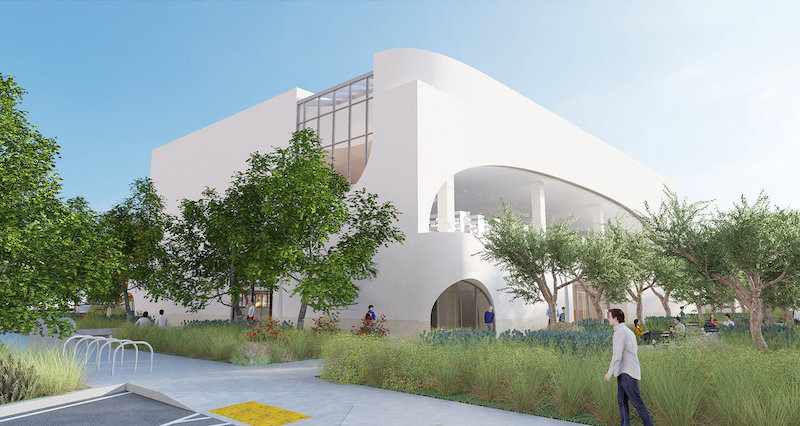 A rendering of the northeast corner of the new Donald Dungan Library