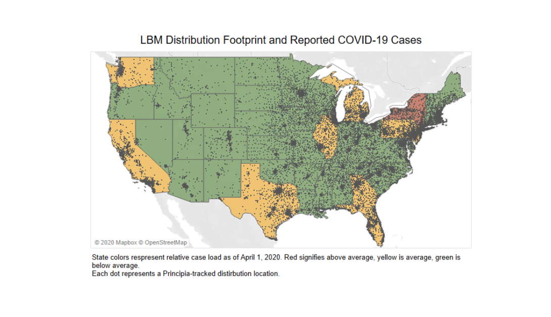 COVID-19 intensity by state vs LBM distribution - map