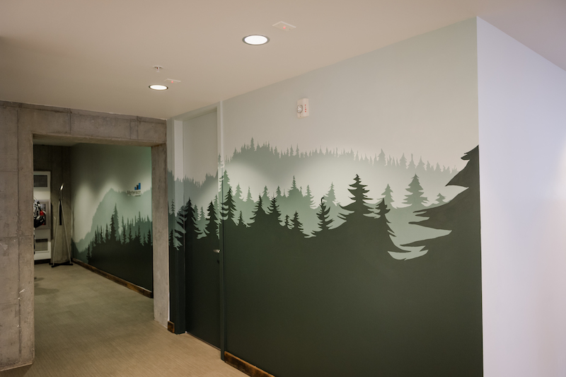 Mortenson Construction's office mural painted by April Mehls