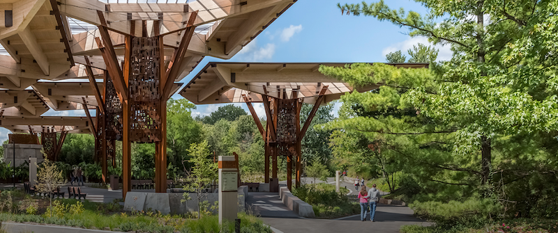 The pods that make up the Indianapolis Zoo's new pavilion space