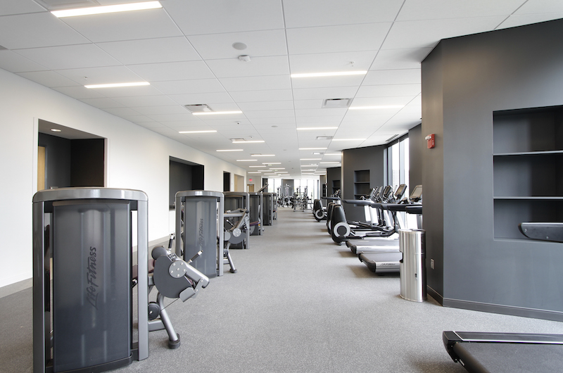 One of the fitness spaces in the new Recreation and Student Center