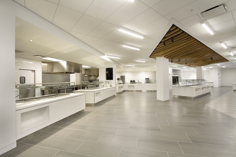 A dining hall in the new Recreation and Student Center