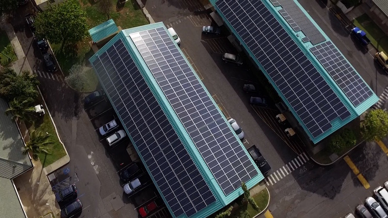 Solar array atop UH Maui College buildings
