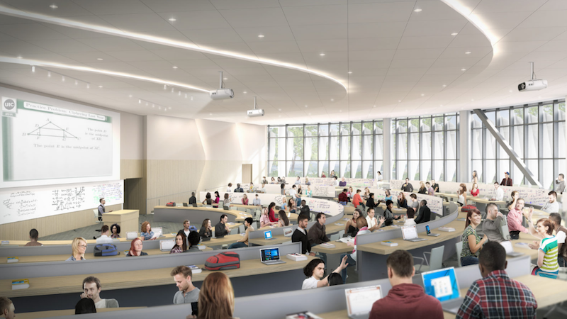 Lecture hall in UIC's new living/learning complex