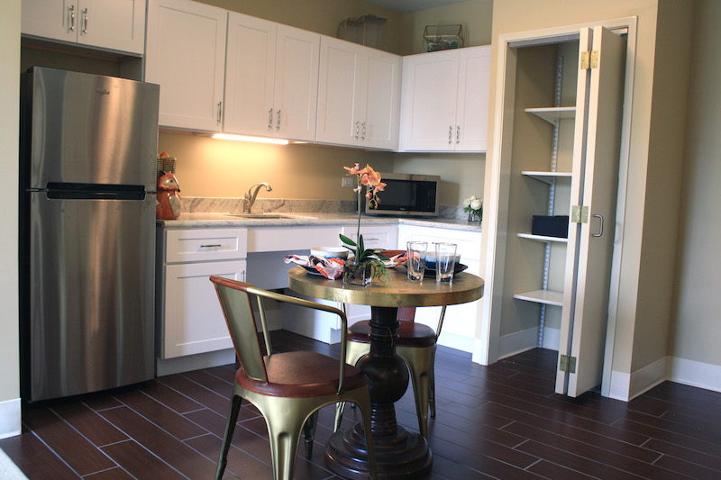 A kitchen in an Aspired Living of Westmont unit