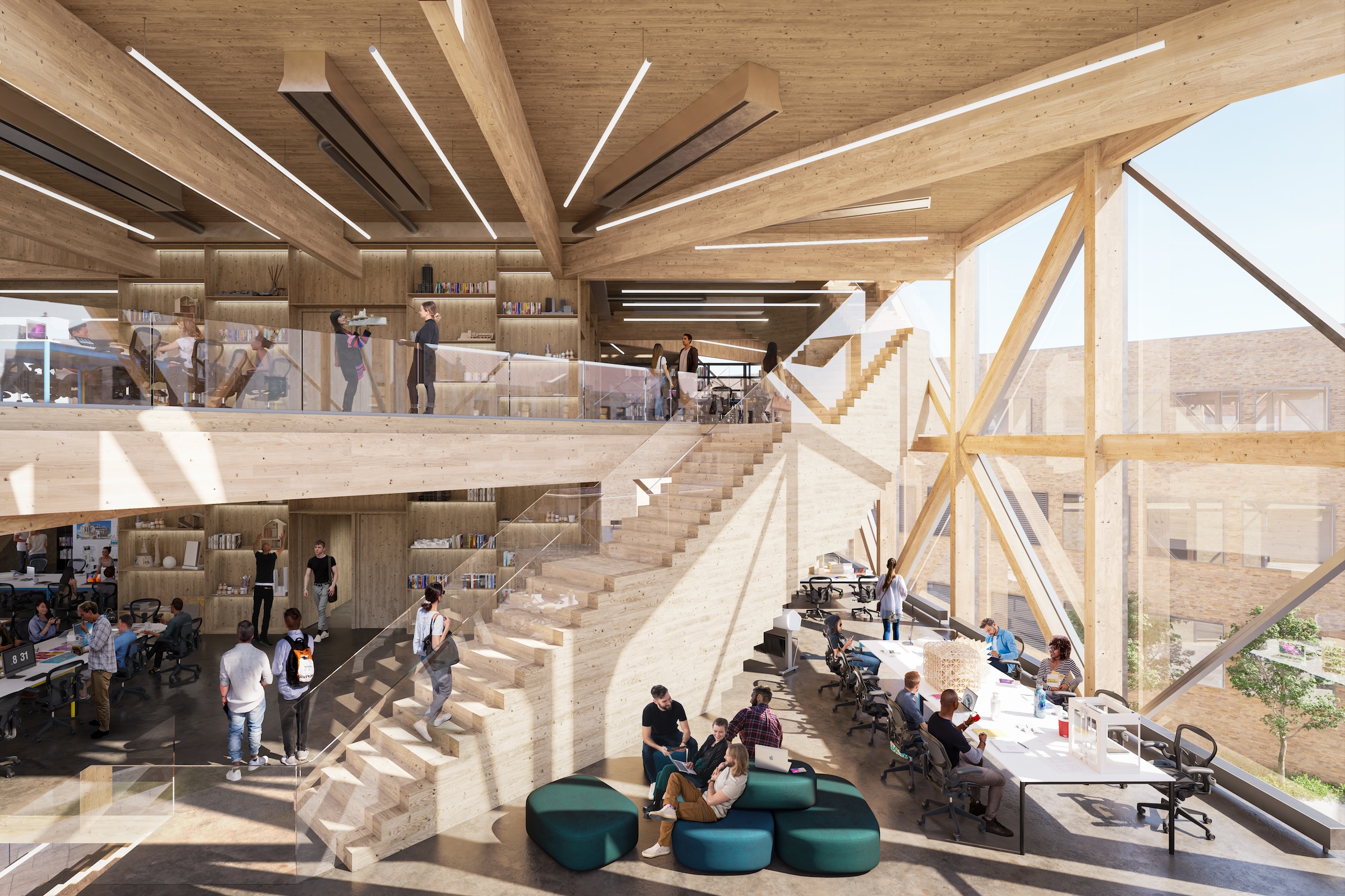 BIG designs mass timber Makers’ KUbe for the University of Kansas School of Architecture & Design