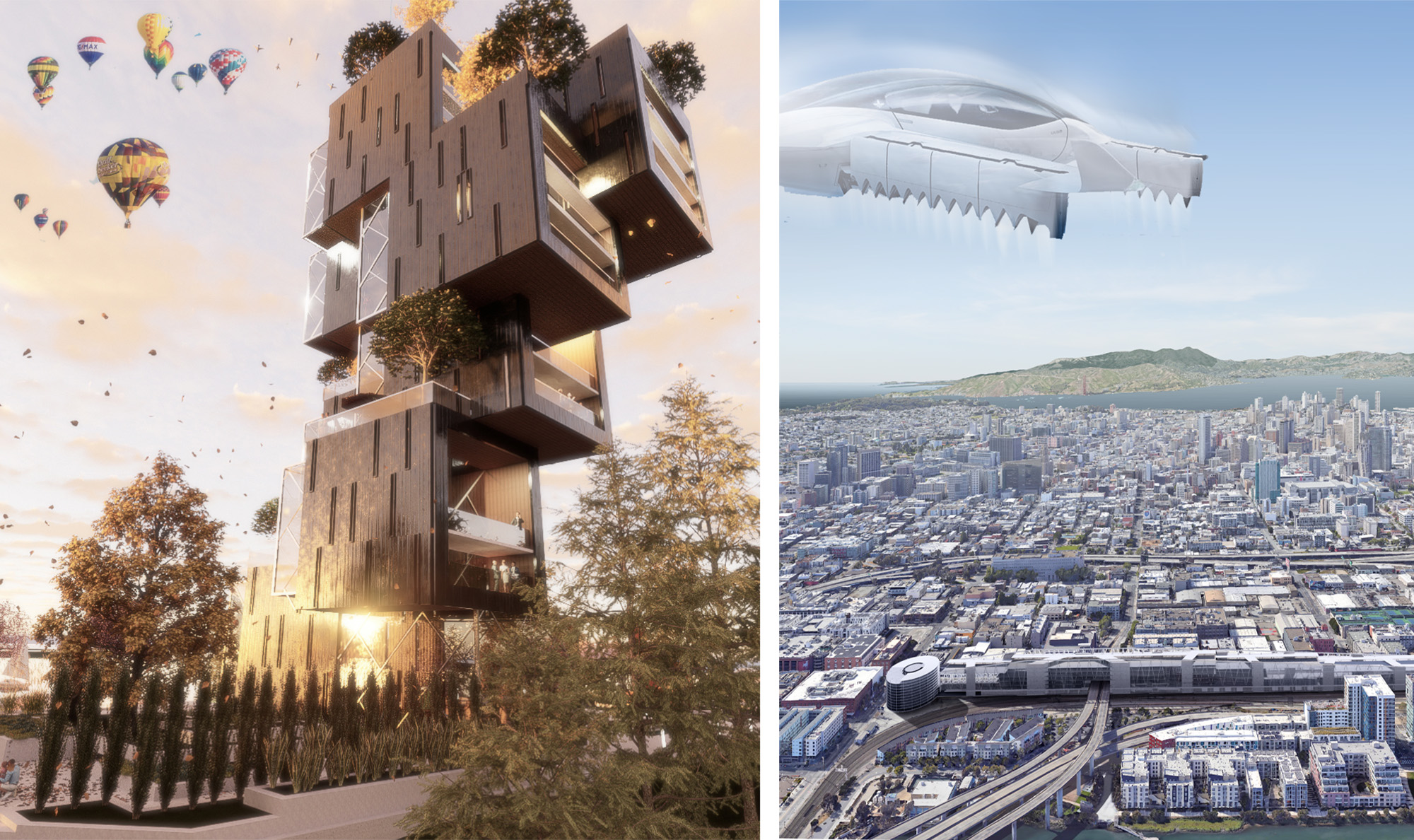 Futuristic cities 3D renderings