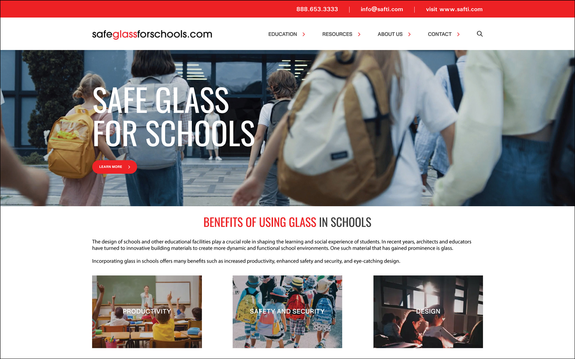 Safeglassforschools home page