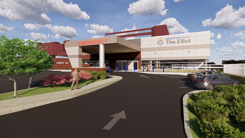 Rendering of expansion to Elliot Hospital's Emergency Department