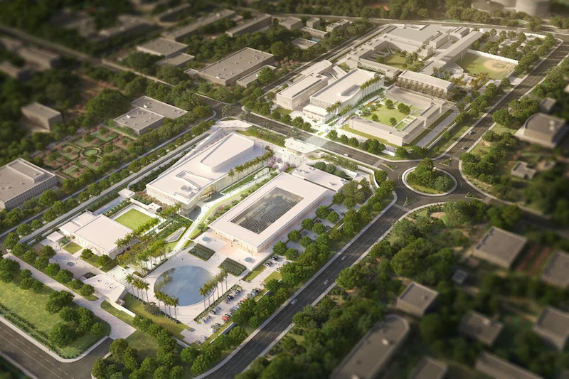 Aerial view of new U.S. embassy campus
