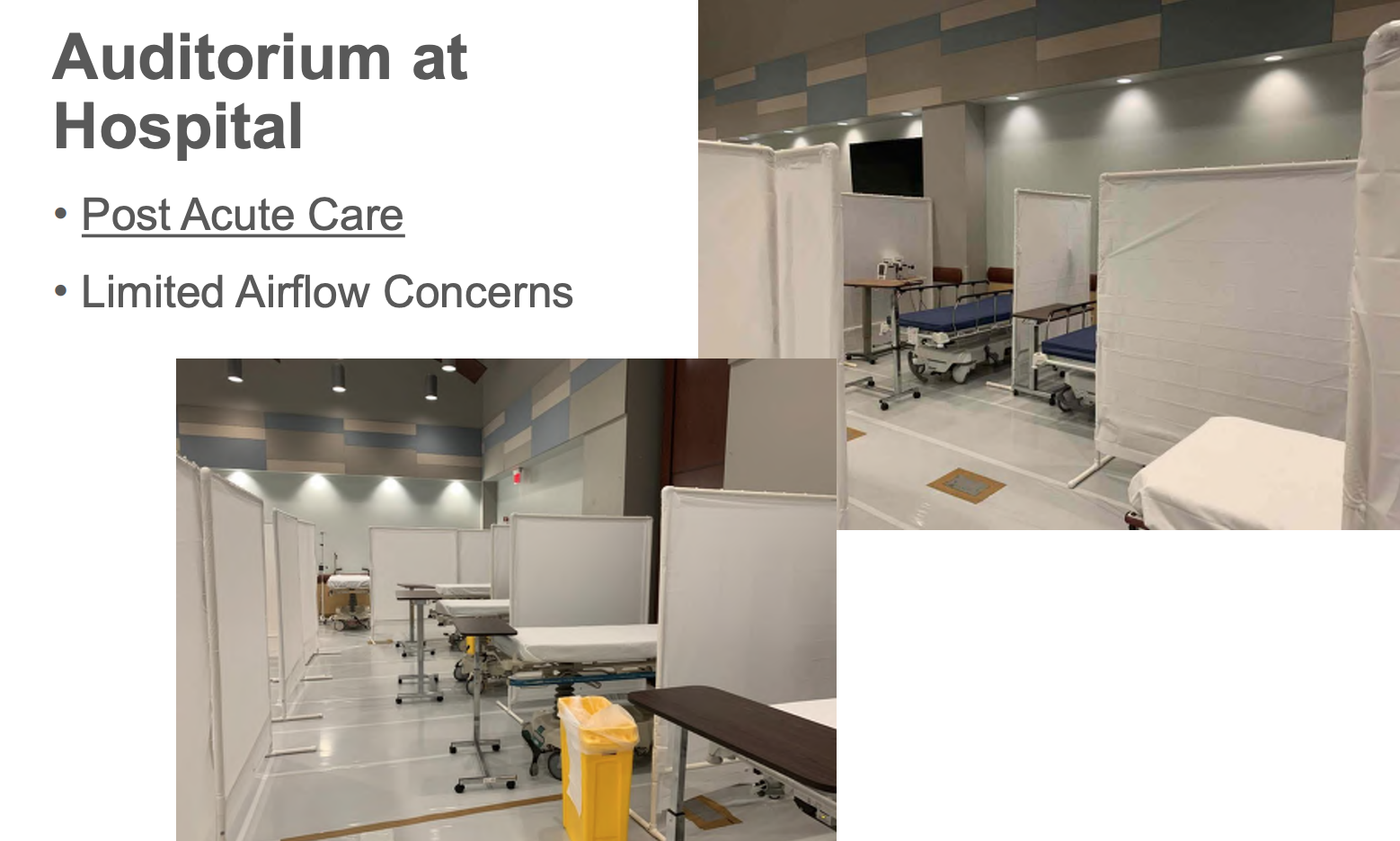 Use of hospital auditorium for post-acute care