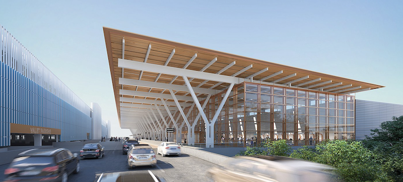 KC International Airport Terminal overhang
