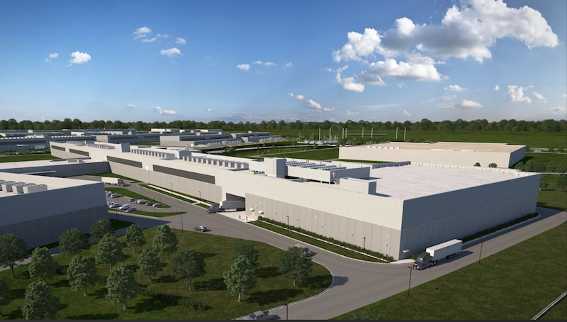 A rendering of Facebook's data center complex in Fort Worth, Texas.