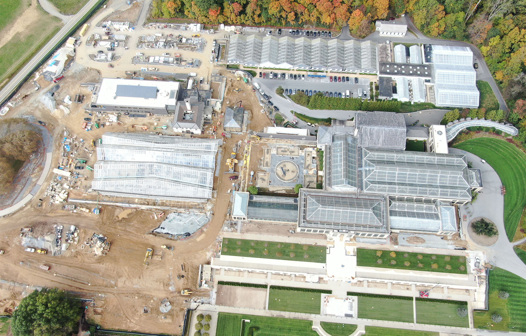 Aerial View of the Longwood Reimagined Construction Site