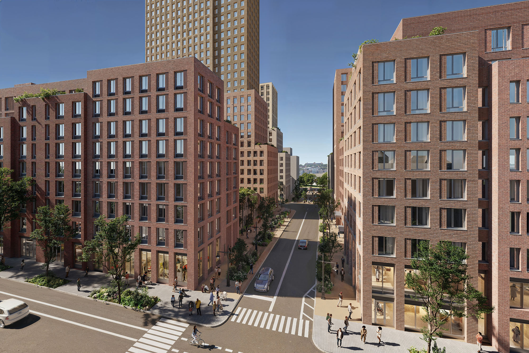 Mixed-use affordable housing rendering