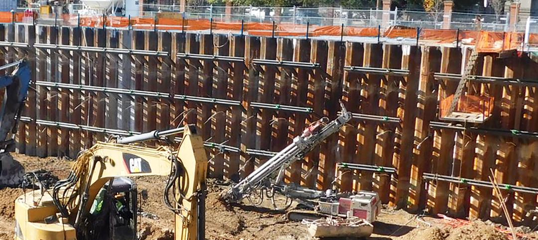 Example image of steel sheet piles used as support of excavation